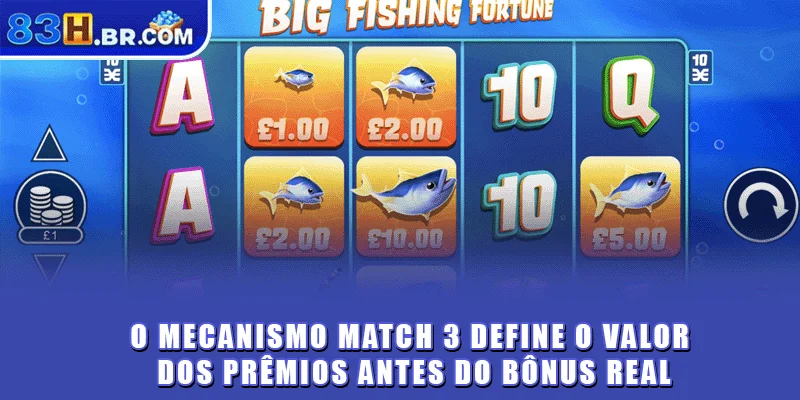O mecanismo Match 3 define o valor dos prêmios antes do bônus real