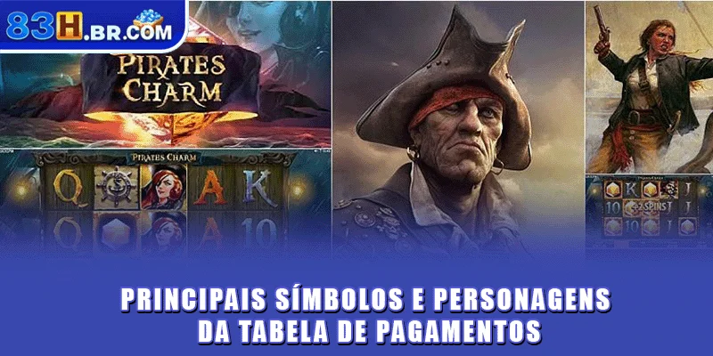 Principais símbolos e personagens da tabela de pagamentos
