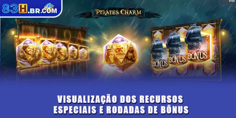 Visualização dos recursos especiais e rodadas de bônus